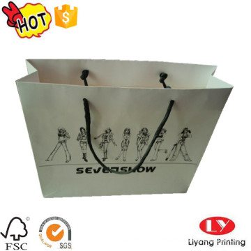 White custom paper bag with logo printed